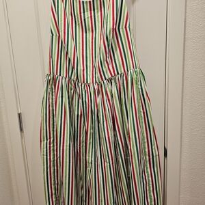 Magnolia Place Red and Green Striped Garment